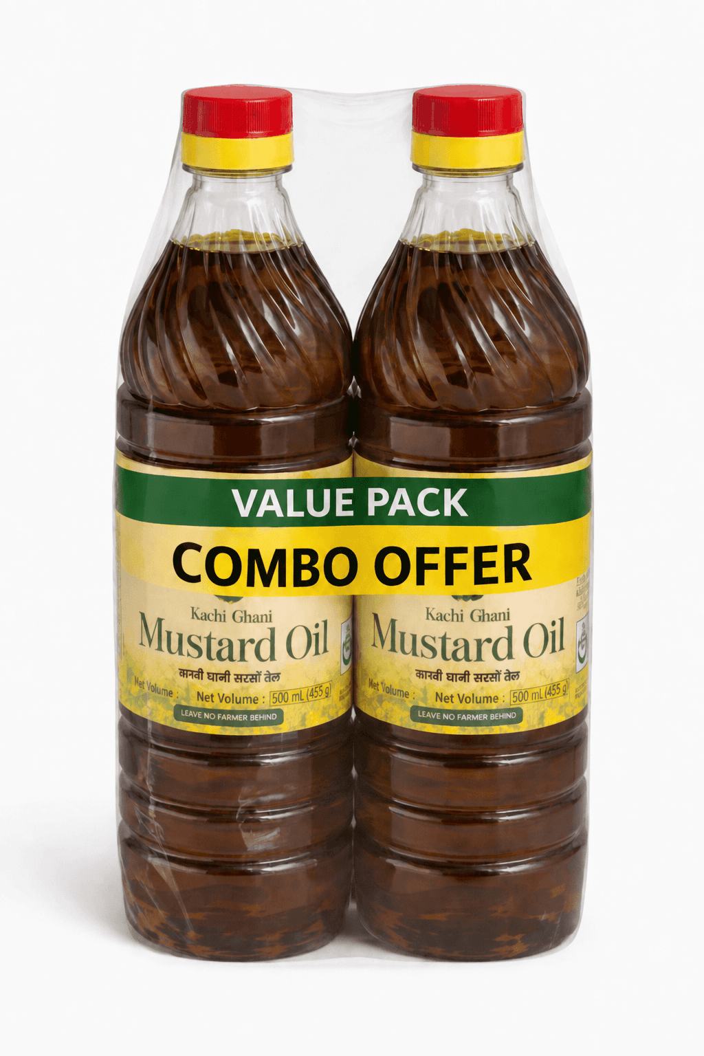 HFN Mustard Oil Combo — two 500 ml bottles, 1 L total