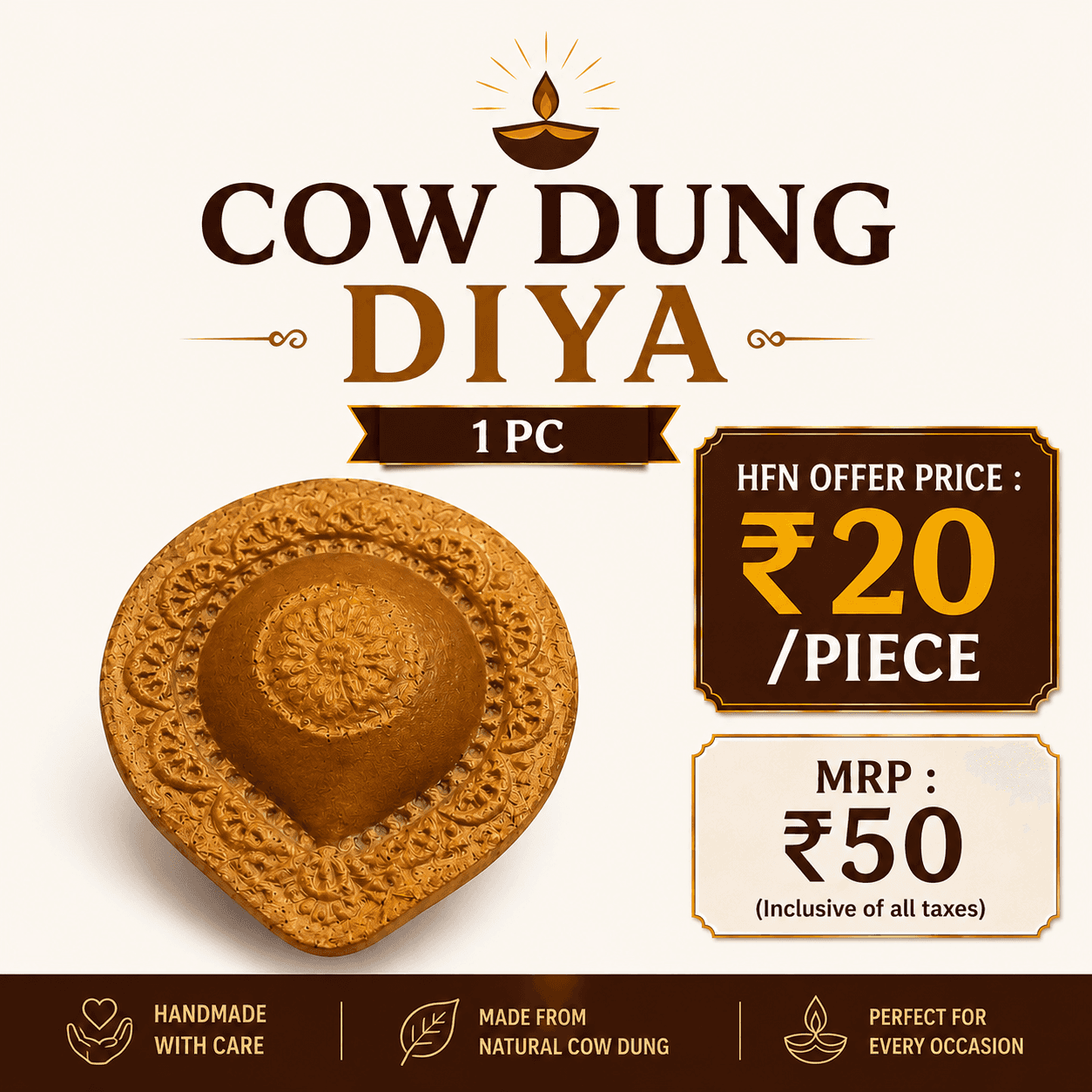 COW DUNG DIYA (1 pc)