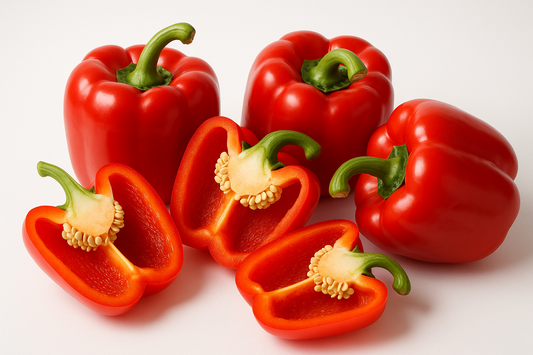 red capsicum in group