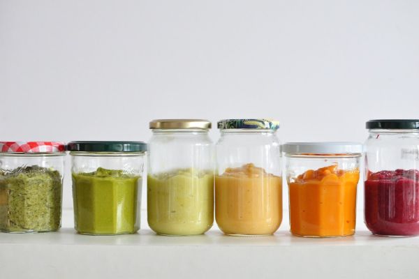 Jars of fruit preserves