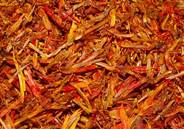 Saffron threads close up