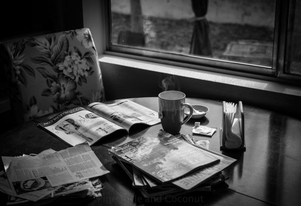 Tea cups on a kitchen table